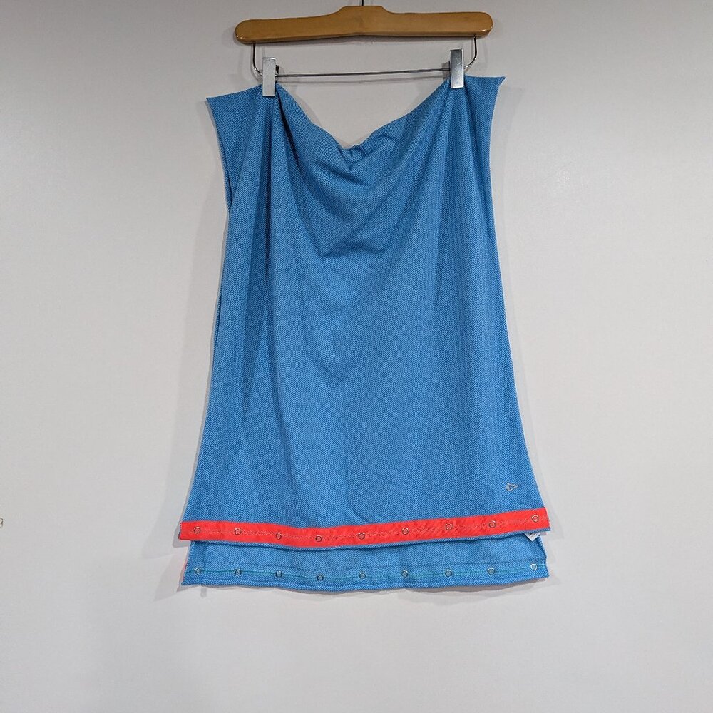 Lululemon Ivivva Chill Herringbone Pattern Scarf Neon Coral Pink Blue One Size